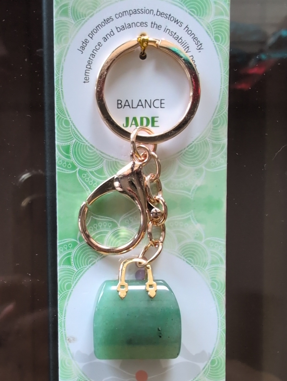 Jade Balance Green Jade Bag Charm Keychain